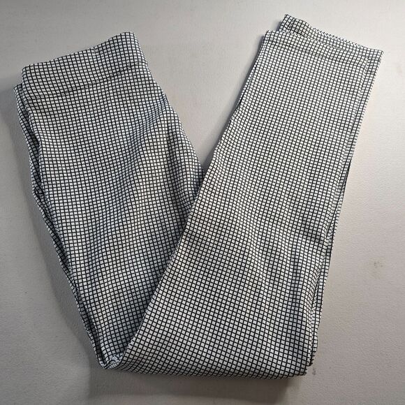 Max Studio Dress Pants Women's M Grey Black White Check Flat Front Pockets - Picture 11 of 16